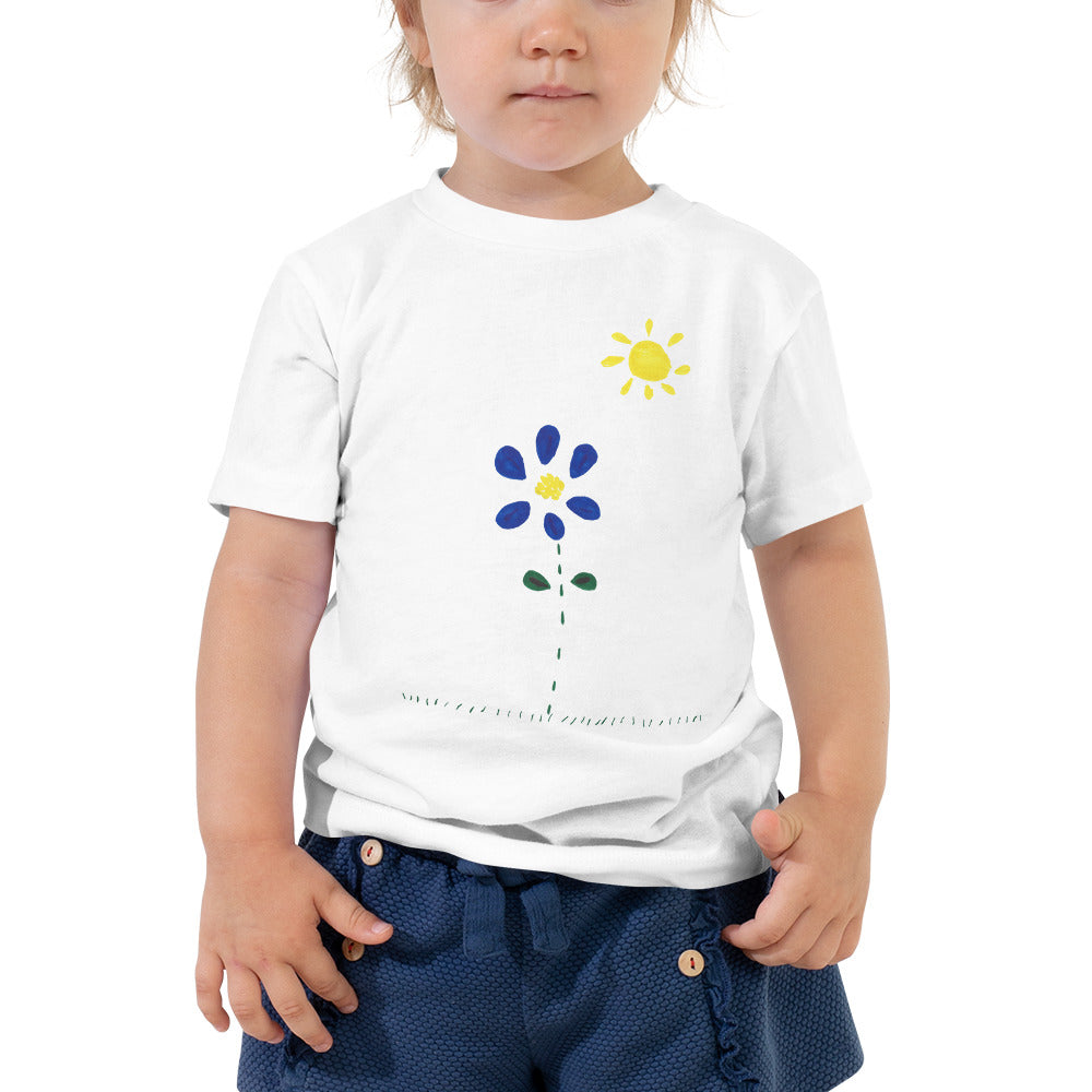 Toddler T-shirt Bella + Canvas Toddler Short Sleeve Tee with Tear Away Label. Sun, flower. ©