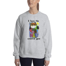 Load image into Gallery viewer, Women&#39;s Gildan Sweatshirt Unisex Heavy Blend Crew-neck Sweatshirt. I have the creative gene. (black lettering) ©