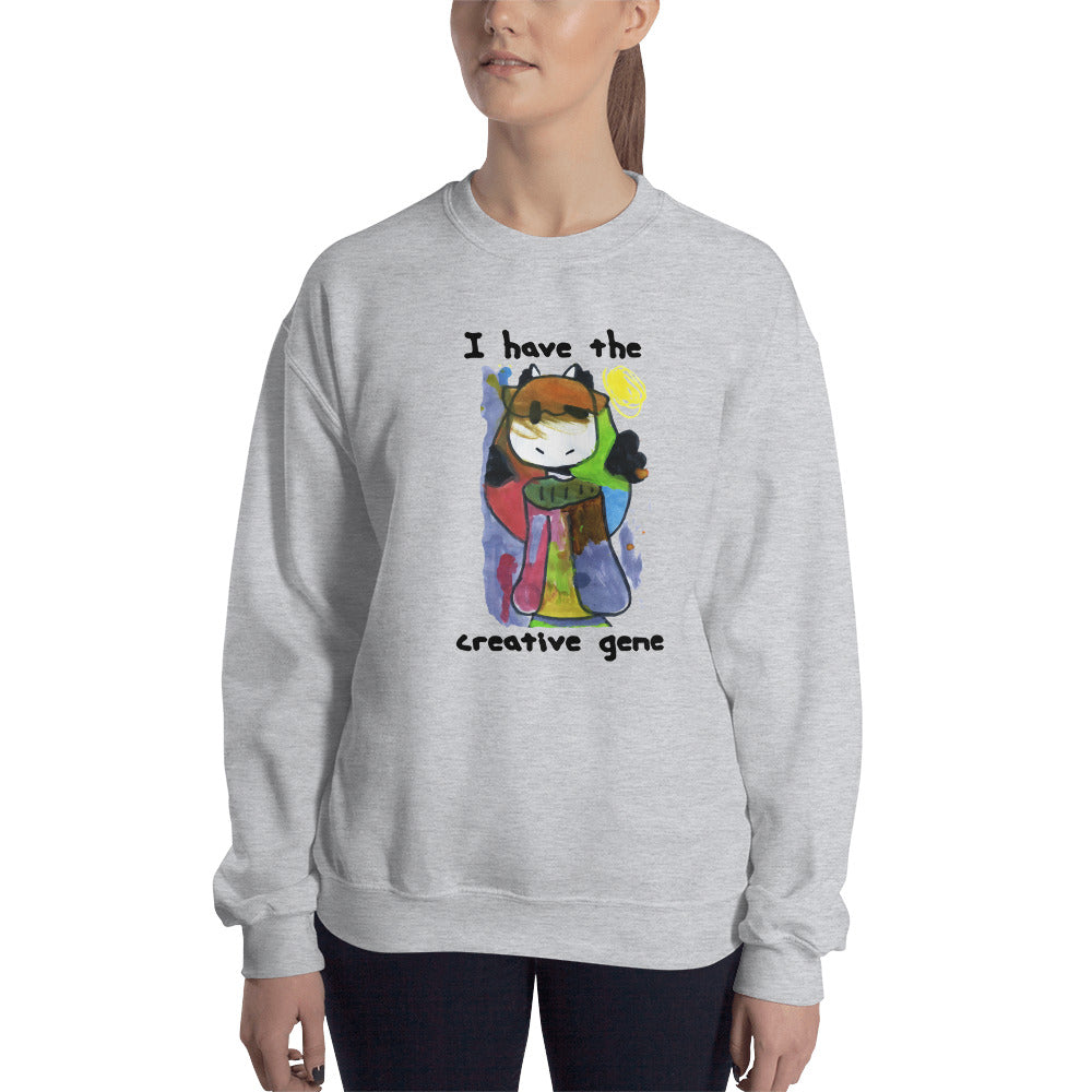 Women's Gildan Sweatshirt Unisex Heavy Blend Crew-neck Sweatshirt. I have the creative gene. (black lettering) ©