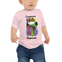 Load image into Gallery viewer, Baby T-shirt Bella + Canvas Baby Jersey Short Sleeve Tee with Tear Away Label. Creative Genius. (black lettering) ©