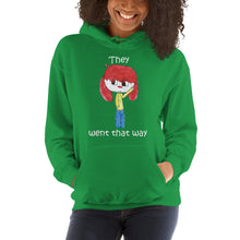 Load image into Gallery viewer, Women's Hoodies Heavy Blend Hooded Sweatshirt. They went that way. (white lettering) ©