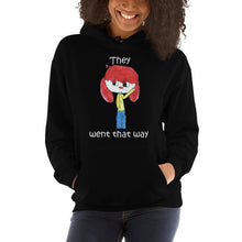 Load image into Gallery viewer, Women's Hoodies Heavy Blend Hooded Sweatshirt. They went that way. (white lettering) ©