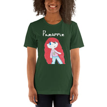 Load image into Gallery viewer, Women's T-shirts Short Sleeve Jersey T-Shirt. Pineapple. (white lettering) ©