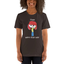 Load image into Gallery viewer, Women's T-shirts Short Sleeve Jersey T-Shirt. They went that way. (white lettering) ©