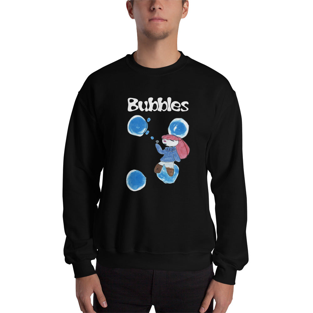 Men's Sweatshirt Unisex Heavy Blend Crewneck Sweatshirt. Bubbles. (white lettering) ©