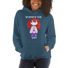 Load image into Gallery viewer, Women's Hoodies Heavy Blend Hooded Sweatshirt. Where's the WIFI. (white lettering) ©