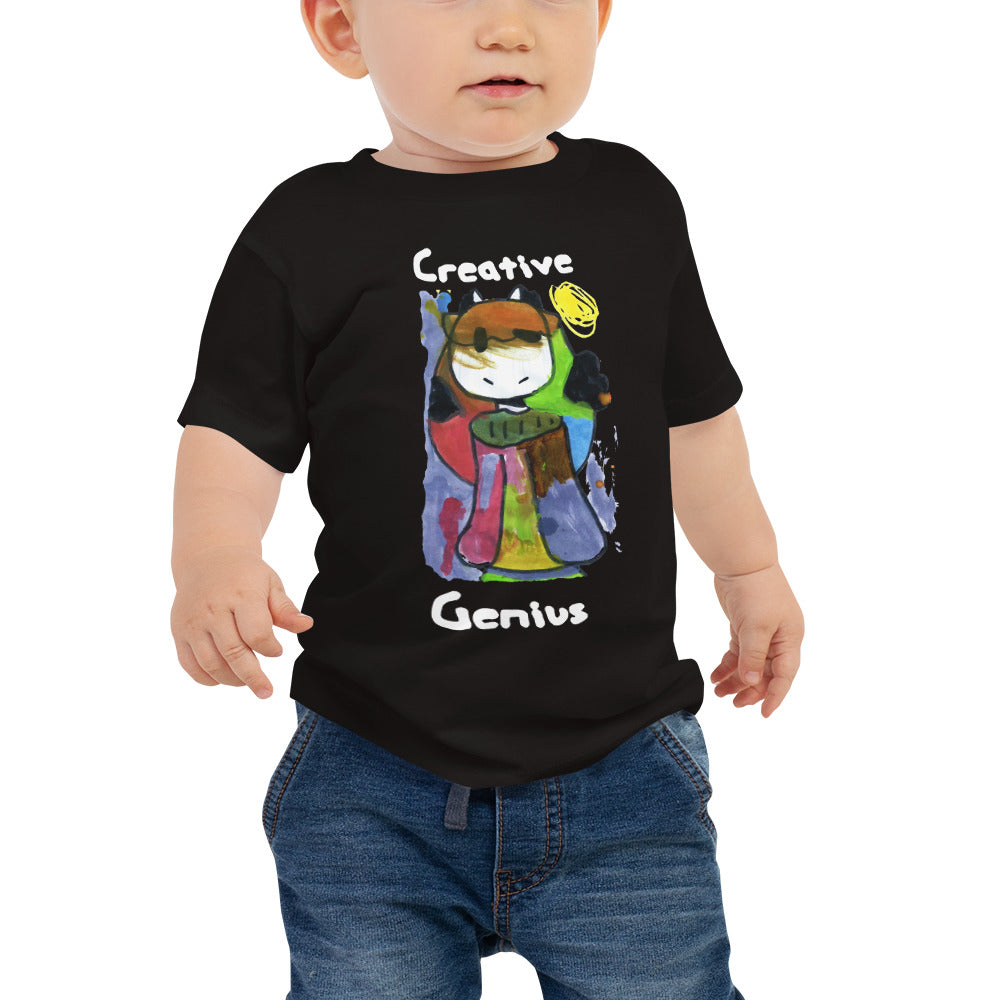 Baby T-shirt Bella + Canvas Baby Jersey Short Sleeve Tee with Tear Away Label. Creative Genius. (white lettering) ©