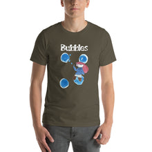 Load image into Gallery viewer, Men&#39;s T-shirts Short Sleeve Jersey T-Shirt. Bubbles. (white lettering) ©