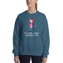 Load image into Gallery viewer, Women&#39;s Gildan Sweatshirt Unisex Heavy Blend Crew-neck Sweatshirt. I&#39;m not sure I believe you. (white lettering) ©