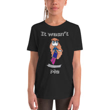 Load image into Gallery viewer, Youth T-shirt Bella + Canvas Short Sleeve Tee with Tear Away Label. It wasn't me. (white lettering) ©