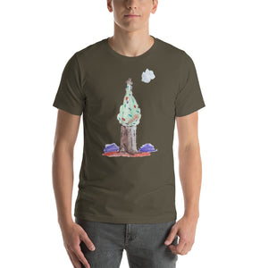 Men's T-Shirts Short Sleeve Jersey T-Shirt. Christmas tree. ©