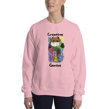 Load image into Gallery viewer, Women&#39;s Gildan Sweatshirt Unisex Heavy Blend Crew-neck Sweatshirt. Creative Genius. (black lettering) ©