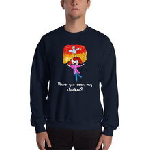 Load image into Gallery viewer, Men&#39;s Sweatshirt Unisex Heavy Blend Crewneck Sweatshirt. Have you seen my chicken? (white lettering) ©