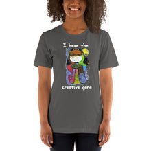 Load image into Gallery viewer, Women's T-shirts Short Sleeve Jersey T-Shirt. I have the creative gene. (white lettering) ©