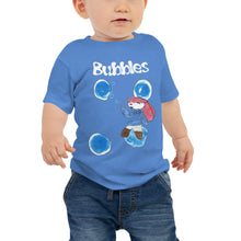 Load image into Gallery viewer, Baby T-shirt Bella + Canvas Baby Jersey Short Sleeve Tee with Tear Away Label. Bubbles. (white lettering) ©