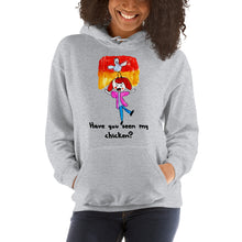 Load image into Gallery viewer, Women&#39;s Hoodies Heavy Blend Hooded Sweatshirt. Have you seen my chicken? (black lettering) ©