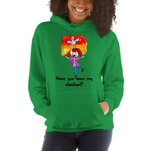 Women's Hoodies Heavy Blend Hooded Sweatshirt. Have you seen my chicken? (black lettering) ©