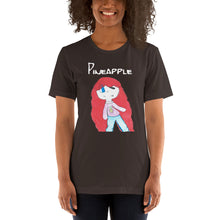 Load image into Gallery viewer, Women's T-shirts Short Sleeve Jersey T-Shirt. Pineapple. (white lettering) ©