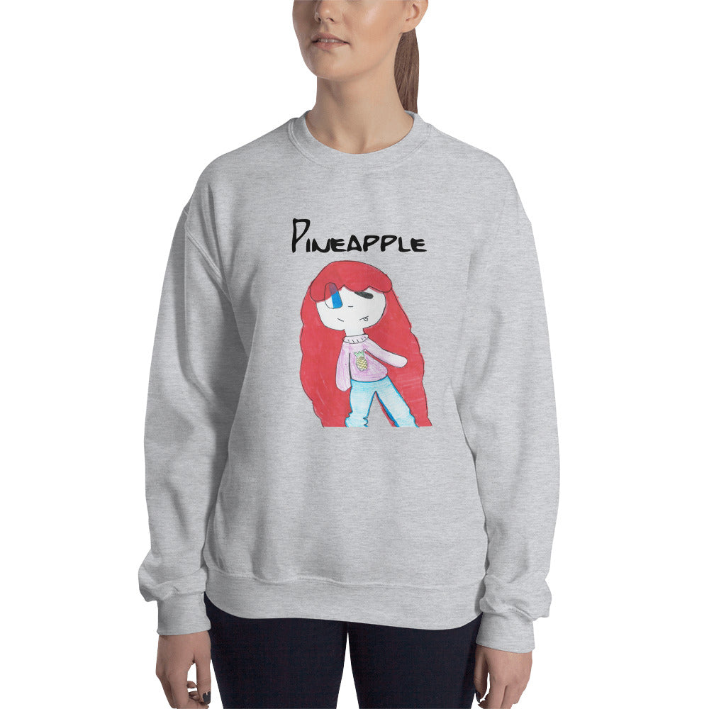 Women's Gildan Sweatshirt Unisex Heavy Blend Crew-neck Sweatshirt. Pineapple. (black lettering) ©