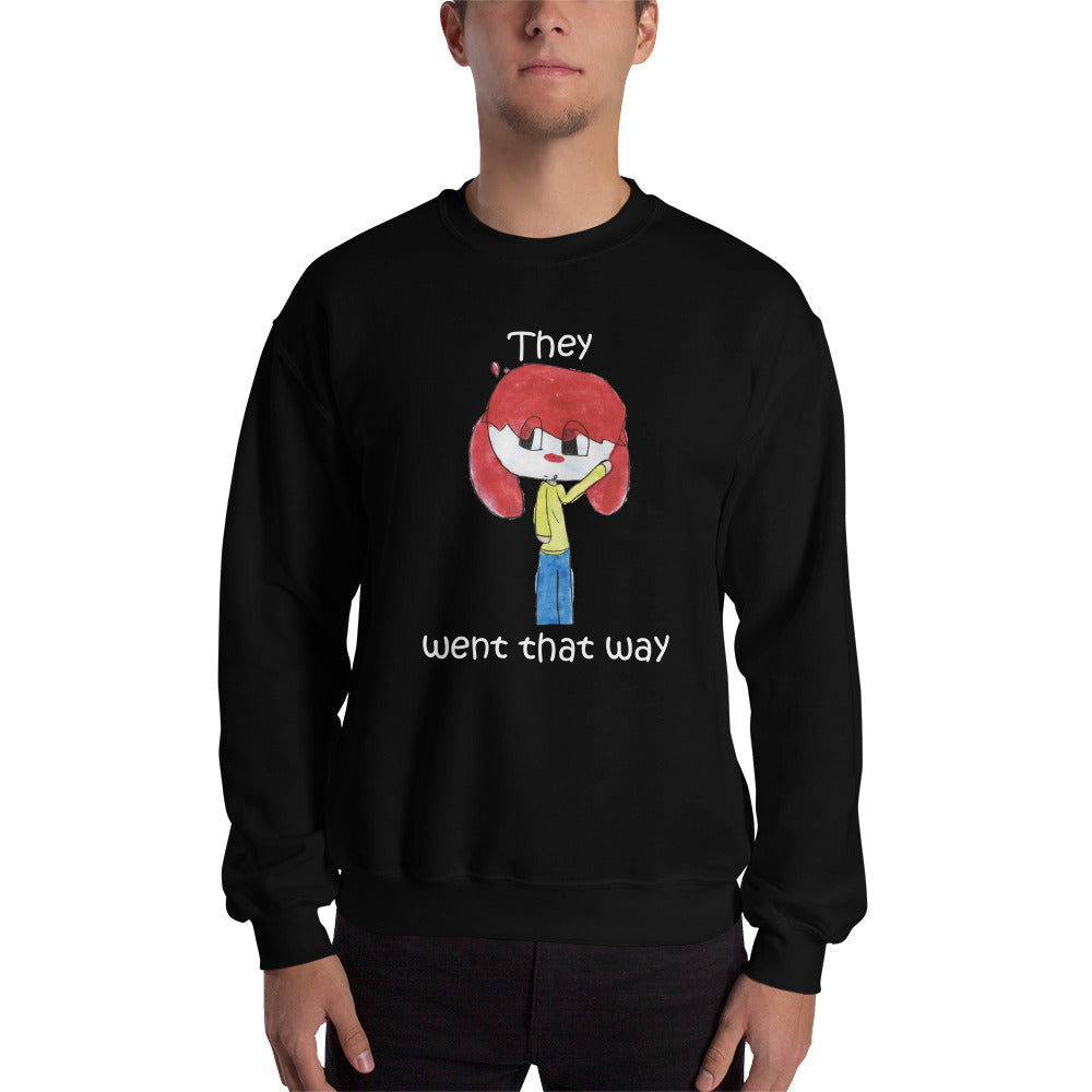 Men's Sweatshirt Unisex Heavy Blend Crewneck Sweatshirt. They went that way. (white lettering) ©