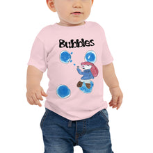 Load image into Gallery viewer, Baby T-shirt Bella + Canvas Baby Jersey Short Sleeve Tee with Tear Away Label. Bubbles. (black lettering) ©