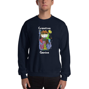 Men's Sweatshirt Unisex Heavy Blend Crewneck Sweatshirt. Creative Genius. (white lettering) ©