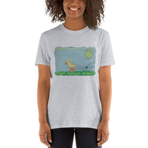 Women's Gildan T-shirts Unisex Softstyle T-Shirt with Tear Away Label. Just ducking around. ©