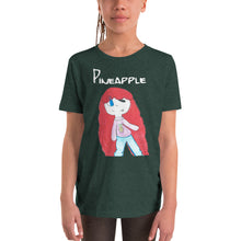 Load image into Gallery viewer, Youth T-shirt Bella + Canvas Short Sleeve Tee with Tear Away Label. Pineapple (white lettering) ©