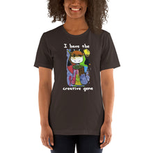 Load image into Gallery viewer, Women's T-shirts Short Sleeve Jersey T-Shirt. I have the creative gene. (white lettering) ©