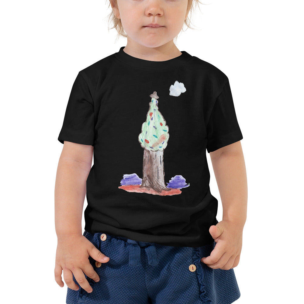 Toddler T-shirt Bella + Canvas Toddler Short Sleeve Tee with Tear Away Label. Christmas tree. ©