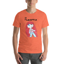 Load image into Gallery viewer, Men&#39;s T-shirts Short Sleeve Jersey T-Shirt. Pineapple. (black lettering) ©