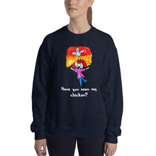 Load image into Gallery viewer, Women&#39;s Gildan Sweatshirt Unisex Heavy Blend Crew-neck Sweatshirt. Have you seen my chicken? (white lettering) ©