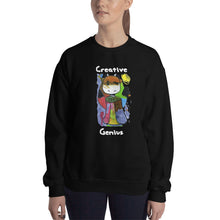 Load image into Gallery viewer, Women&#39;s Gildan Sweatshirt Unisex Heavy Blend Crew-neck Sweatshirt. Creative Genius. (white lettering) ©