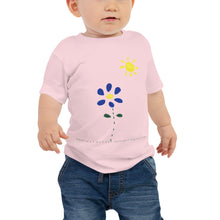 Load image into Gallery viewer, Baby T-shirt Bella + Canvas Baby Jersey Short Sleeve Tee with Tear Away Label. Sun, flower. ©