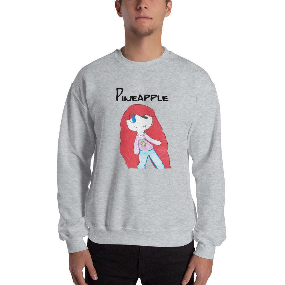 Men's Sweatshirt Unisex Heavy Blend Crewneck Sweatshirt. Pineapple. (black lettering) ©