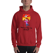 Load image into Gallery viewer, Men&#39;s Hoodies Heavy Blend Hooded Sweatshirt. Have you seen my chicken? (black lettering) ©