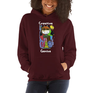 Women's Hoodies Heavy Blend Hooded Sweatshirt. Creative Genius. (white lettering) ©