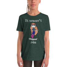 Load image into Gallery viewer, Youth T-shirt Bella + Canvas Short Sleeve Tee with Tear Away Label. It wasn't me. (white lettering) ©