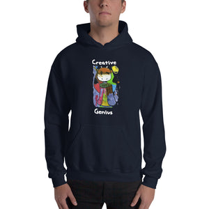 Men's Hoodies Heavy Blend Hooded Sweatshirt. Creative Genius. (white lettering) ©