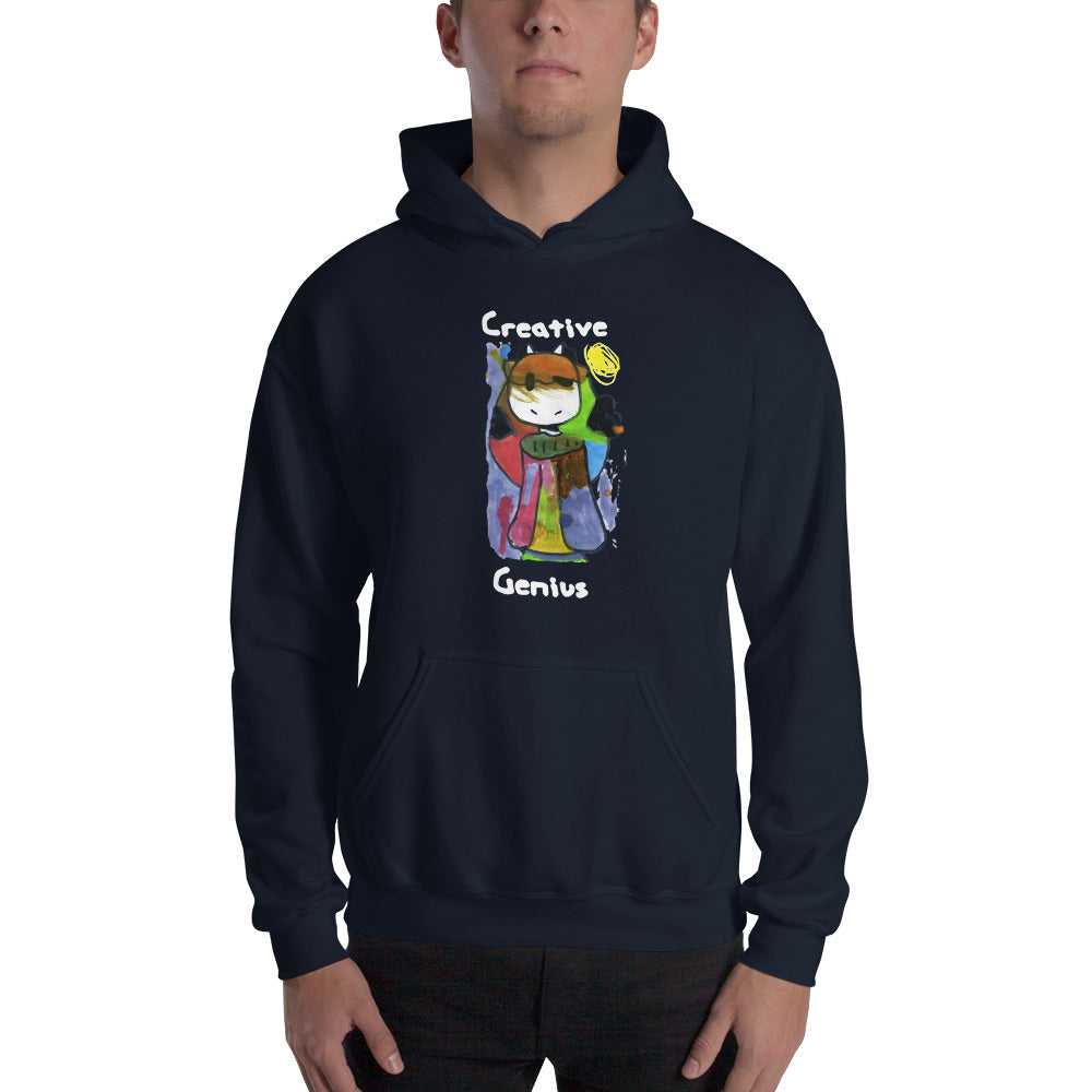 Men's Hoodies Heavy Blend Hooded Sweatshirt. Creative Genius. (white lettering) ©