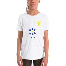 Load image into Gallery viewer, Youth T-shirt Bella + Canvas Short Sleeve Tee with Tear Away Label. Sun, flower. ©