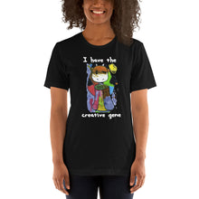 Load image into Gallery viewer, Women's T-shirts Short Sleeve Jersey T-Shirt. I have the creative gene. (white lettering) ©