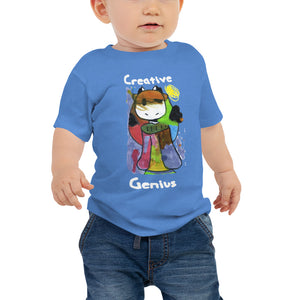 Baby T-shirt Bella + Canvas Baby Jersey Short Sleeve Tee with Tear Away Label. Creative Genius. (white lettering) ©