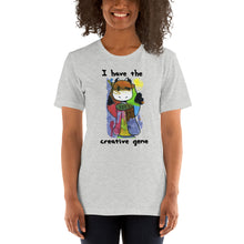 Load image into Gallery viewer, Women's T-shirts Short Sleeve Jersey T-Shirt. I have the creative gene. (black lettering) ©