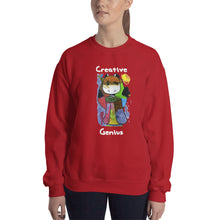 Load image into Gallery viewer, Women&#39;s Gildan Sweatshirt Unisex Heavy Blend Crew-neck Sweatshirt. Creative Genius. (white lettering) ©