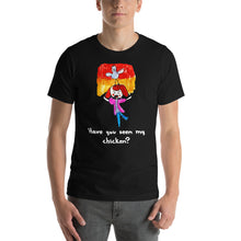 Load image into Gallery viewer, Men&#39;s T-shirts Short Sleeve Jersey T-Shirt. Have you seen my chicken? (white lettering) ©