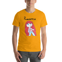 Load image into Gallery viewer, Men&#39;s T-shirts Short Sleeve Jersey T-Shirt. Pineapple. (black lettering) ©