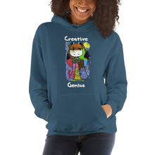 Load image into Gallery viewer, Women&#39;s Hoodies Heavy Blend Hooded Sweatshirt. Creative Genius. (white lettering) ©