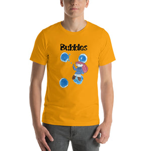 Men's T-shirts Short Sleeve Jersey T-Shirt. Bubbles. (black lettering) ©