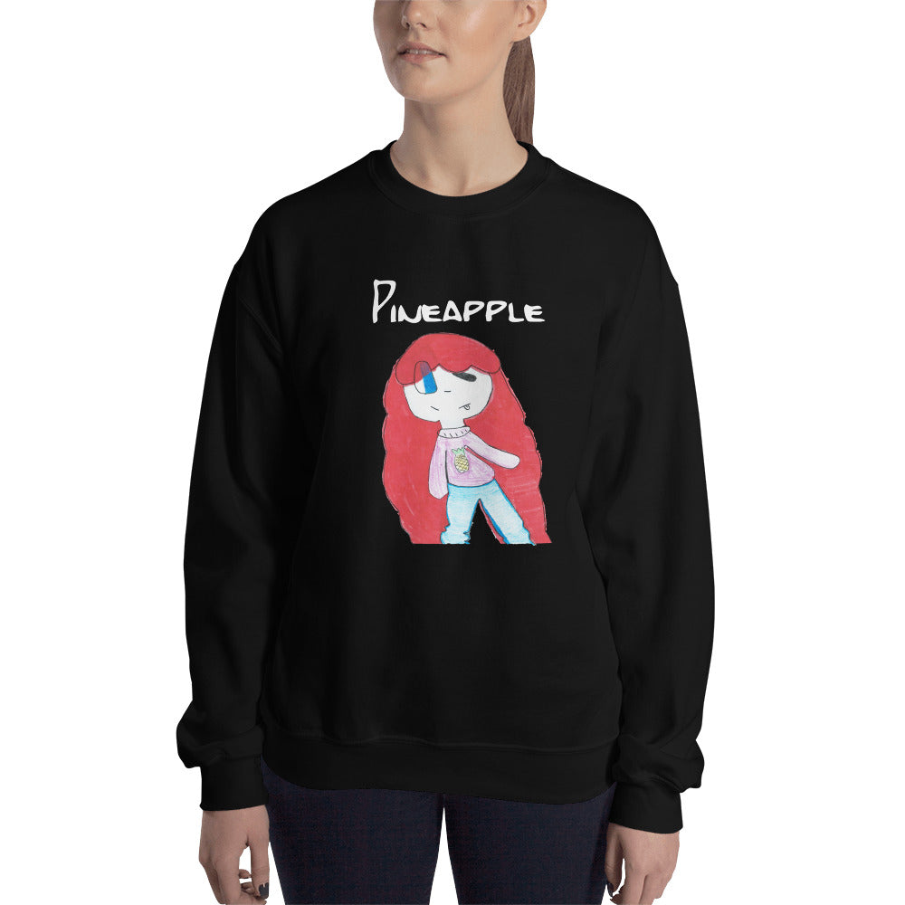 Women's Gildan Sweatshirt Unisex Heavy Blend Crew-neck Sweatshirt. Pineapple. (white lettering) ©